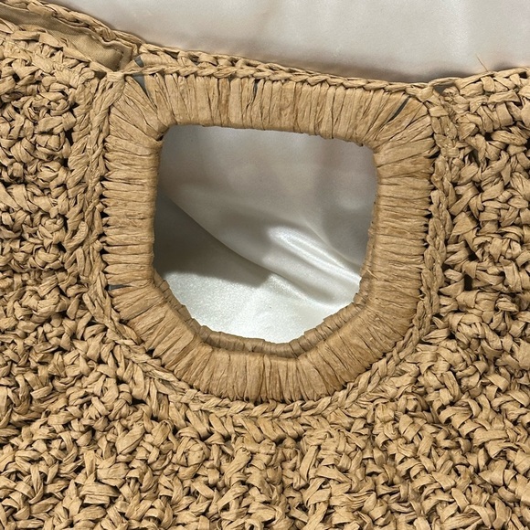 Ramla Raffia Bag Half Moon Woven Clutch Tan Beachy Boho Selling Sunset Straw NWT - Picture 10 of 12